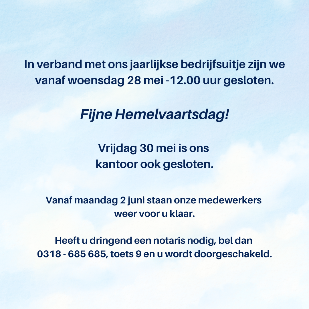 Kantoor gesloten